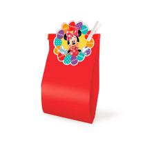 Saquinho com Fechamento Vermelho 14x8x4cm - Páscoa Minnie Disney - 10 unidades - Cromus
