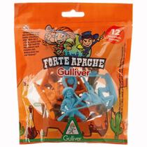 Saquinho de Miniaturas Forte Apache Cowboys Com 12 Figuras