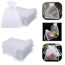 Saquinho de Organza 9x12cm - Branco - 100 Unidades Saquinho de Organza 9x12cm - Branco - 100 Unidades