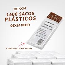 Saquinho Para Gelinho Transparente 6x24cm Kit 1600 Unid PEBD Saco Plástico Gourmet Sacolé
