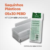 Saquinho Transparente de Geladinho 5x30cm PEBD 400 Unid Sacolé Gelinho