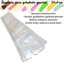 Saquinhos 4x24cm para gelinho, geladinho, farofa transparente saco pe