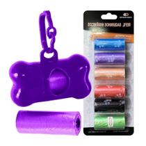 Saquinhos Cata Caca Coco Refil com Suporte para Cachorro Roxo - Casambiente PETS016/17-Roxo