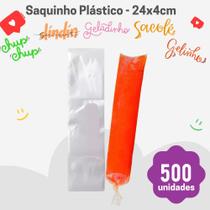 Saquinhos com 500 unidades 4x24cm para Gelinho, Sacole, geladinho, Temperos, Farofa, suquinho