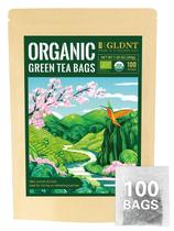 Saquinhos de chá verde orgânico GLDNT, chá verde orgânico puro natural, superantioxidante, com cafeína, 100 unidades Saquinhos de chá verde orgânico GLDNT, chá verde orgânico puro natural, superantioxidante, com cafeína, 100 unidades