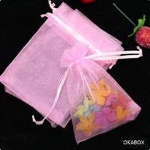 Saquinhos De Organza Rosa 10X15 Com Fita Cetim 100 Unidades