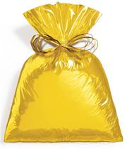 Saquinhos de presente metalizado ouro 35x53 50 unidades