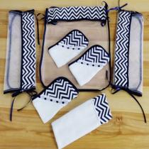 Saquinhos e Fraldinhas de Boca e Ombro Kit Enxoval de Maternidade com 7 Itens