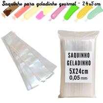 Saquinhos Sacos Para Sacolé 5x24cm Geladinho Chupchup Geladão Espessura do material Padrão para fazer geladinho Saquinhos Sacos Para Sacolé 5x24cm Geladinho Chupchup Geladão Espessura do material Padrão para fazer geladinho