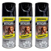 Sarnicida Aerossol para Cães e Gastos Matacura 100ml 3un