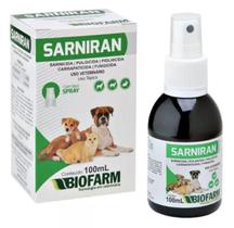 Sarniran Antiparasitário e Antifúngico em Spray para Animais Pets - 100 mL - Biofarm