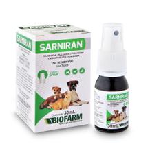 Sarniran P/ Cães e Gatos 100ml Spray Sarnas, Pulgas, Piolhos, Carrapatos- Biofarm