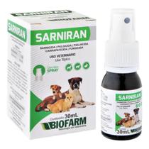 Sarniran Spray 30ml Tratamento Sarna Pulga Carrapato Biofarm