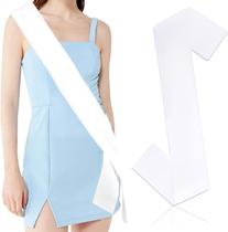 Sash Jormftte Blank Satin White para festa, aniversário e casamento Sash Jormftte Blank Satin White para festa, aniversário e casamento