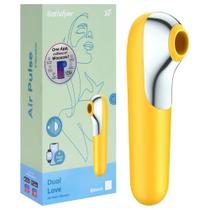 Satisfyer Dual love - Estimulador clitoriano e vibrador em silicone com 11 modos de sucção e vibração cor: amarelo
