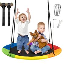 Saucer Tree Swing BRVJEMP de 40 polegadas para crianças ao ar livre, multicolorido Saucer Tree Swing BRVJEMP de 40 polegadas para crianças ao ar livre, multicolorido
