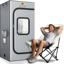 Sauna a vapor portátil RelaxCube Pro 1500W 3L com cadeira cinza