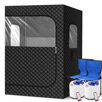 Sauna a vapor portátil Tehanld para 2 pessoas com 2 vaporizadores e cadeira