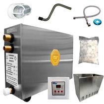 Sauna Impercap 12kw 380 Tri Tubo Luminária Cesto Seixo Pedra Sauna Impercap 12kw 380 Tri Tubo Luminária Cesto Seixo Pedra