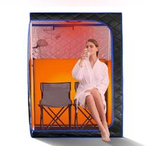 Sauna Portátil ZONEMEL para 2 Pessoas com Infravermelho 1600W Dobrável