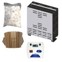 Sauna Seca 12kw para até 35m³ + Quadro Digital + Seixo + Luminária - Sodramar Sauna Seca 12kw para até 35m³ + Quadro Digital + Seixo + Luminária - Sodramar