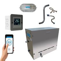 Sauna Steam 12kw Até 18m³ + Touch WiFi + Luminária Kit Inox Sauna Steam 12kw Até 18m³ + Touch WiFi + Luminária Kit Inox