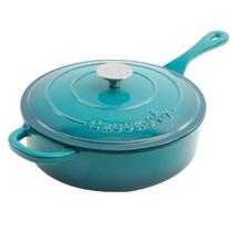 Sauté Pan Crock-Pot Artisan Artisan Esmaltado Ferro Fundido Ombre Verde-azulado de 3,5 L