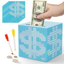 Savings Challenge Box Primo Lines Blue Bank para adultos de 10 mil anos