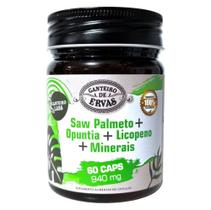 Saw palmeto + opuntia + licopeno + minerais 940mg 60caps Canteiro de Ervas