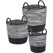Sawalli Cesta Fibra Preto 3Pç Sawalli Cesta Fibra Preto 3Pç