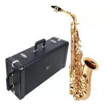 Sax Alto Eagle Sa501 Sa-501 Mib Laqueado com Case Super Luxo