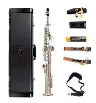 Sax Soprano Reto Eagle Sp502 N Sp502n Niquelado C/acessorios