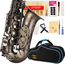 Saxofone alto GLORY PR3 E-Flat com acabamento antigo e estojo Saxofone alto GLORY PR3 E-Flat com acabamento antigo e estojo