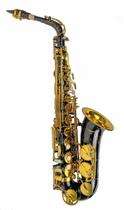 Saxofone Alto Mib Preto Com Chaves Douradas HALK