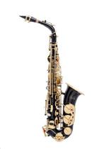 Saxofone Alto Mib Preto Com Chaves Douradas HALK