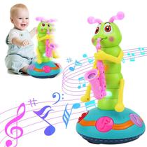 Saxofone elétrico Caterpillar de brinquedo musical para crianças com LED Saxofone elétrico Caterpillar de brinquedo musical para crianças com LED