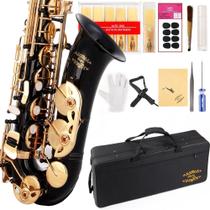 Saxofone GLORY E Flat Alto Black Laquer com 11 palhetas e estojo