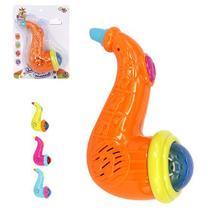 Saxofone Musical Infantil Baby Brinca Bebe Colors Com Luz