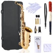 Saxofone Sax Alto Laqueado Top Luxo Dourado C/ Case Mib Eb