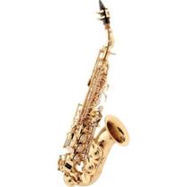 Saxofone Soprano Curvo Sp508 Eagle Laqueado Fá Agudo Si B Articulado Com Case Luxo