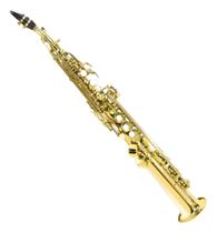 Saxofone Soprano Reto Bb Sib Bemol Laqueado C/case Dourado