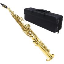 Saxofone Soprano Reto BB Sib Bemol Laqueado com Case Saxofone Soprano Reto BB Sib Bemol Laqueado com Case
