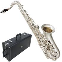 Saxofone Tenor Profissional Eagle Stx 513s Prateado Completo