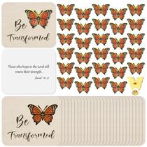 Sayglossy 30 Sets de Pines Religiosos de Mariposa con Tarjetas Bíblicas