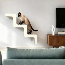 scadinha Para Gatos Parede Suspensa MDF Laminado 15mm REFORÇADO Gatificação Carpete Macio