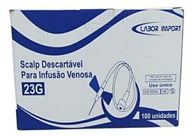 Scalp Infusao 23g Azul Lock Pvc Caixa Com 100 Unidades Labor