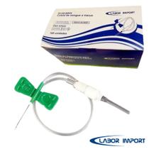 Scalp Para Coleta de Sangue a Vácuo 21G Verde - 100un - Labor Scalp Para Coleta de Sangue a Vácuo 21G Verde - 100un - Labor