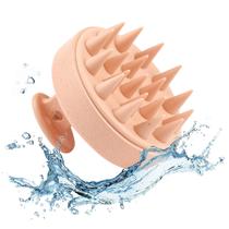 Scalp Scrubber Shampoo de Silicone Hair Brush Massager Rosa