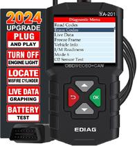 Scanner OBD2 EDIAG YA-201, verifique os modos completos do leitor de código do motor