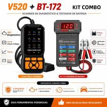 Scanner OBD2 Profissional V520 BT172, Kit Analizador De Bateria, Leitor De Luz De Alerta Do Motor, Scanner OBD2 Profissional V520 BT172, Kit Analizador De Bateria, Leitor De Luz De Alerta Do Motor,